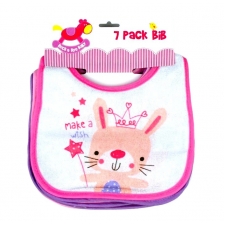  Rock a bye Baby Girl 7pk bibs 'Bunny, Kitty, Puppy' -- £2.25 per item - 12 pack